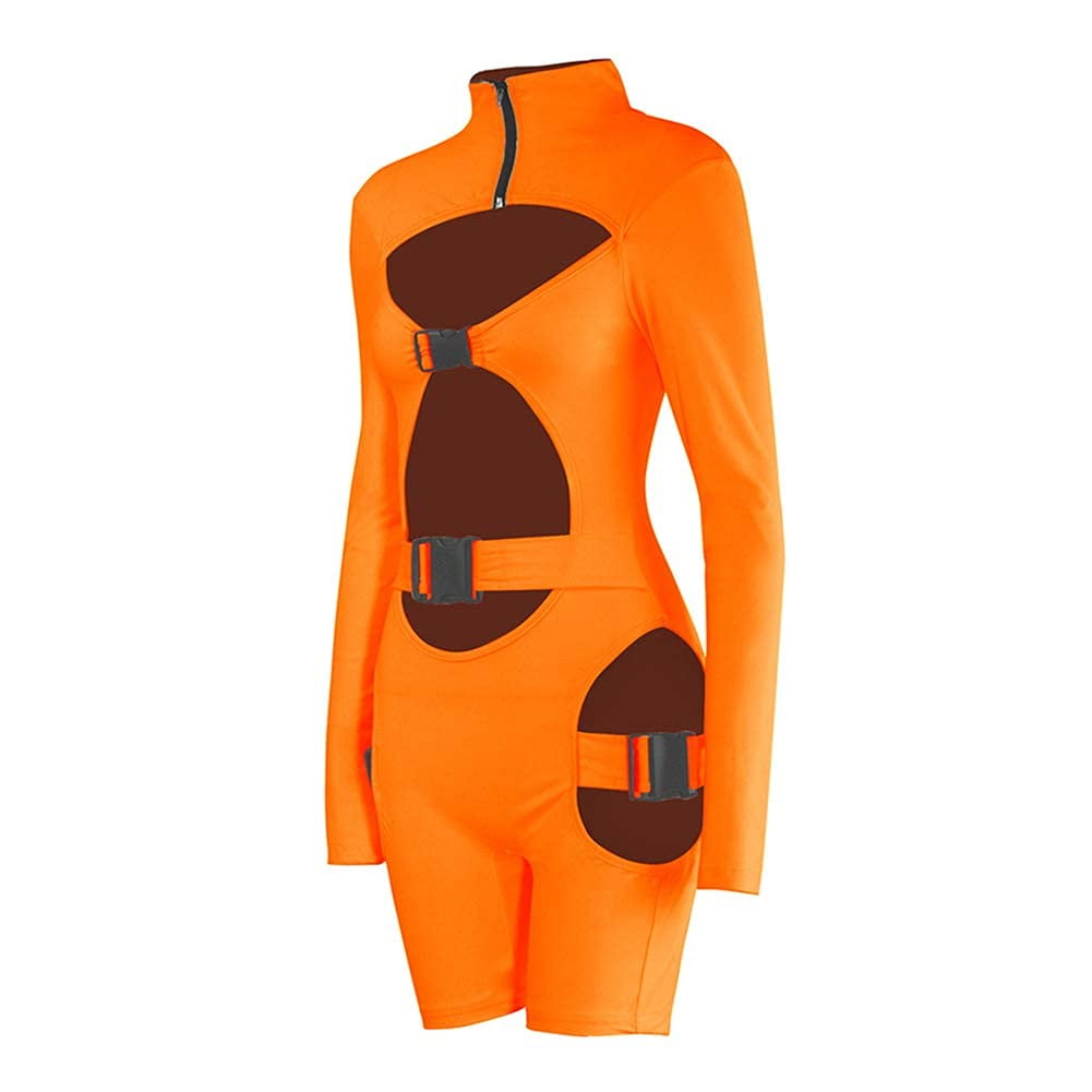 Bodycon Buckle High Neck Jumpsuit 