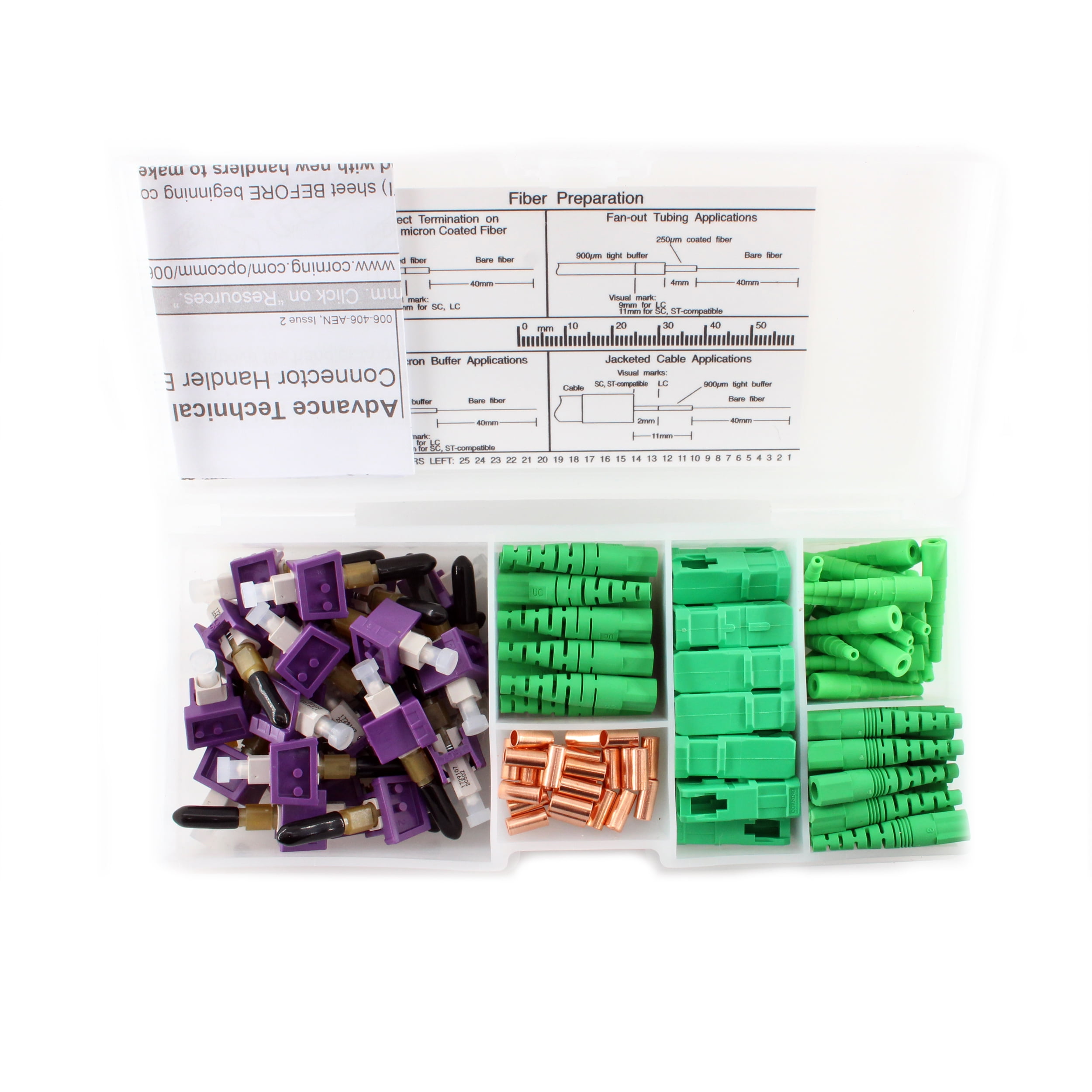 Corning OSNPSCA900Z OptiSnap FieldInstallable Fiber Connector SC/APC, Singlemode (25Pack