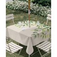 thumbnail image 3 of Square Outdoor Tablecloth with Umbrella Hole Eucalyptus Leaves Outside Table Cloth Waterproof Patio Table Cover Vintage Spring Leaves Aesthetic Zipper Tablecloths for Picnic Party Camping 54x54 Inch, 3 of 8