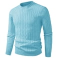 thumbnail image 5 of Smsaxvxz Men's Knit Sweater Slim Fit Crew Neck Long Sleeve Lightweight Pullover Tops Casual Fall Winter Clothing 2026 Sky Blue 2XL, 5 of 6