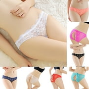 Cheers Sexy Crotchless Floral Lace See-through Panties Women Bowknot Briefs Underwear
