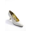 Pre-owned|Escada Womens Square Toe Leather Pumps White Size 7