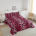 thumbnail image 3 of Erosebridal Pink Animal Print Bedding King Comforter Set Women, Leopard Cheetah Duvet Insert, Reversible 3pcs, 3 of 7