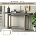 thumbnail image 3 of 59.1 Inch Console Table with Concrete Wood Top, Extra Long Entryway Table Modern Sofa Side Table for Hallway Living Room Foyer Corridor, Easy to Assemble, Gray, 3 of 7