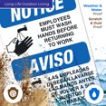 thumbnail image 5 of Employees Hand Washing Sign, Bilingual Spanish English,, 5 of 8