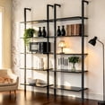 thumbnail image 1 of Librero, 2pzas 5 Layer Wall Mounted Librero Organizador, Open Estante, Horizontal Minimalista, Estantería Simple para Dormitorio, Sala de Estar, Oficina, Invernadero, Cocina, 1 of 4