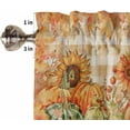 thumbnail image 5 of Fall Orange Pumpkin Kitchen Curtain Valances for Windows Farmhouse Short Curtains, Leaves Sunflowers Plaid Thanksgiving Rod Pocket Valance Curtain for Bedroom Cafe Living Room 54"x18", 5 of 6
