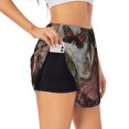 thumbnail image 1 of Balery Vintage Collage Girl Butterfly Pantalones cortos deportivos para mujer con forro y dos bolsillos, elásticos, para entrenamiento, gimnasio, yoga-XX-Large, 1 of 7