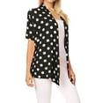 thumbnail image 2 of Women's Basic Short Sleeves Loose Fit Casual Comfy Open Front Polka Dot Summer Cardigan, 2 of 4