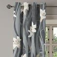 thumbnail image 3 of Ambesonne Nature Grommet Curtain, Jungle Flower Drawing Print, 50"x63", Eggshell and Pale Grey, 3 of 5