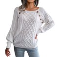 thumbnail image 4 of Tricot pour Femmes Automne Hiver Décontracté Col Carré Manches Longues Léger, 4 of 8