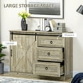 thumbnail image 4 of HOMCOM Sliding Barn Door Farmhouse Buffet Cabinet, Kitchen Sideboard, 4 of 10