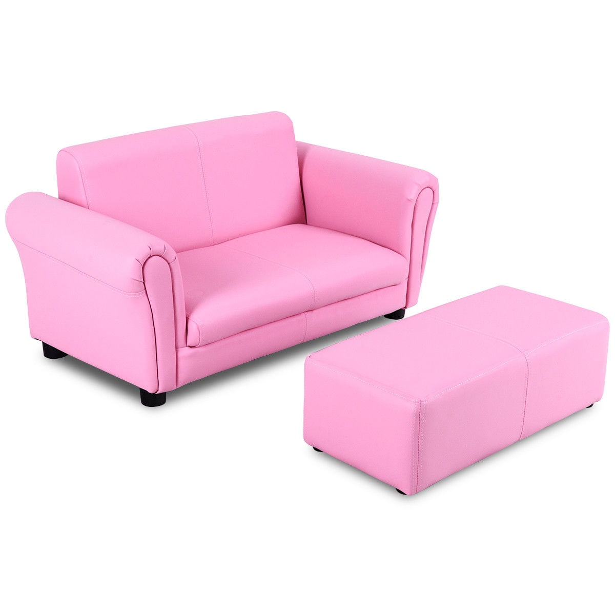 Costway Pink Kids Sofa Armrest Chair Couch Lounge Children