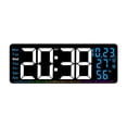 thumbnail image 1 of Reloj de pared digital práctico con calendario para sala de estar, dormitorio interior Azul, 1 of 9