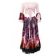thumbnail image 1 of Maxi bohemia para mujer Zulema Hippie Gypsy Boho Dress Belly Dance Costume Bra con Rosado Falda de gitana tribal, 1 of 8