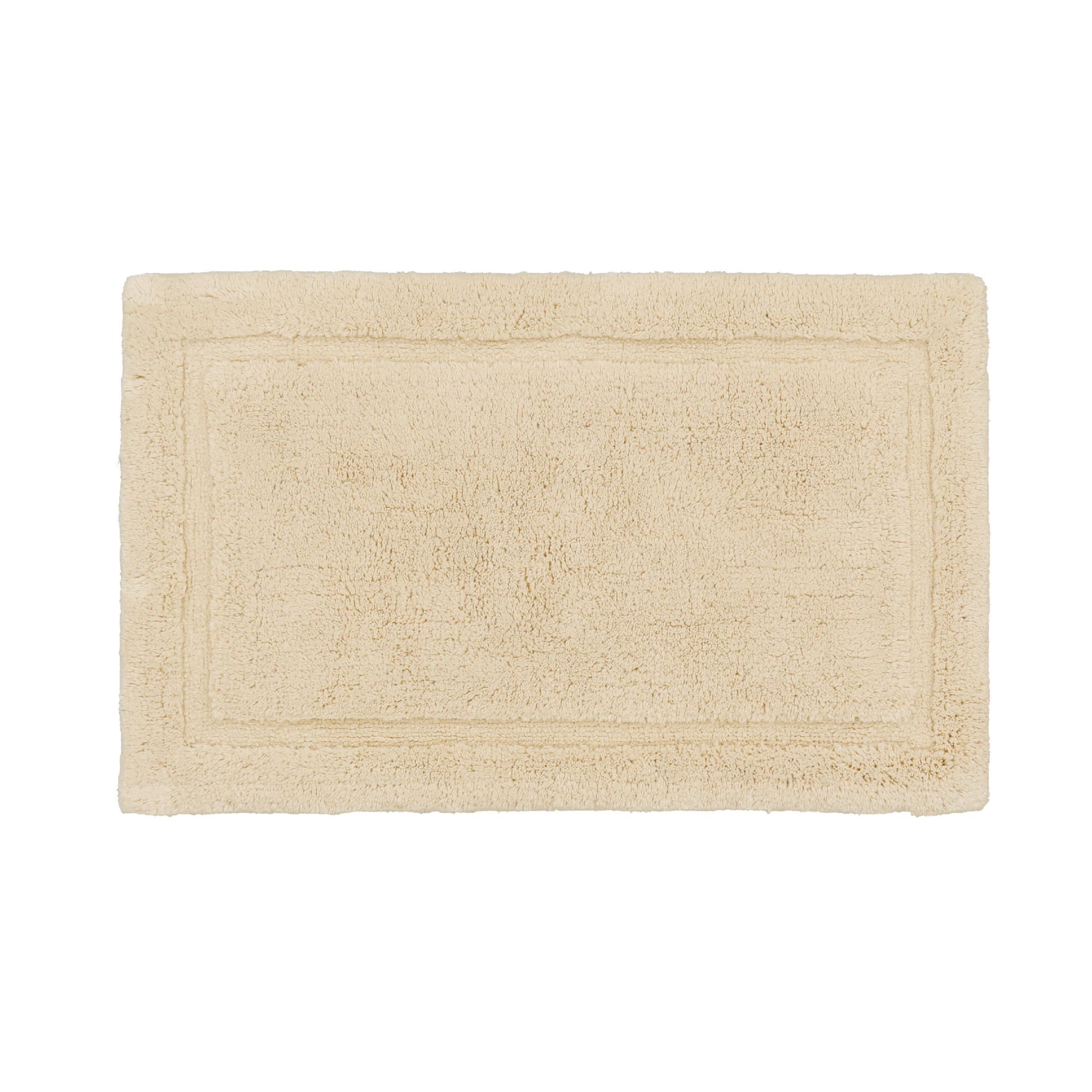 Jean Pierre New York Lydia Border 100% Cotton Bath Mat - Non-Slip Bath Rug - Ivory - 20"x30"
