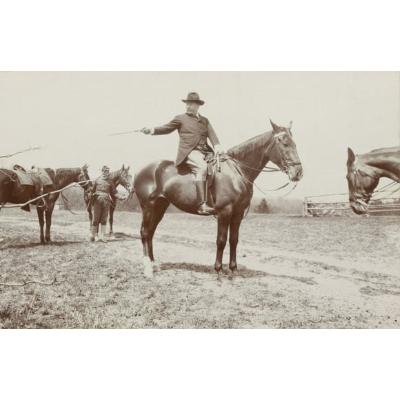 Theodore Roosevelt Selecting A Member Of The Outing Party For The Next Jump Over The Hurdles. Chevy Chase Club History (36 x 24)
