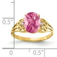 thumbnail image 2 of Primal Gold 14 Karat Yellow Gold 9x7mm Oval Pink Tourmaline and A Diamond Ring, 2 of 4