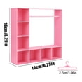 thumbnail image 2 of Freestanding Closet Organizer with Multiple Open Shelves and Hanging Rod for Bedroom Storage Organization Wardrobe, 2 of 4