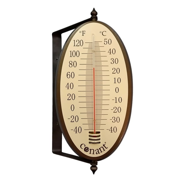 Vintage Oval Thermometer 12 inch High Bronze Patina