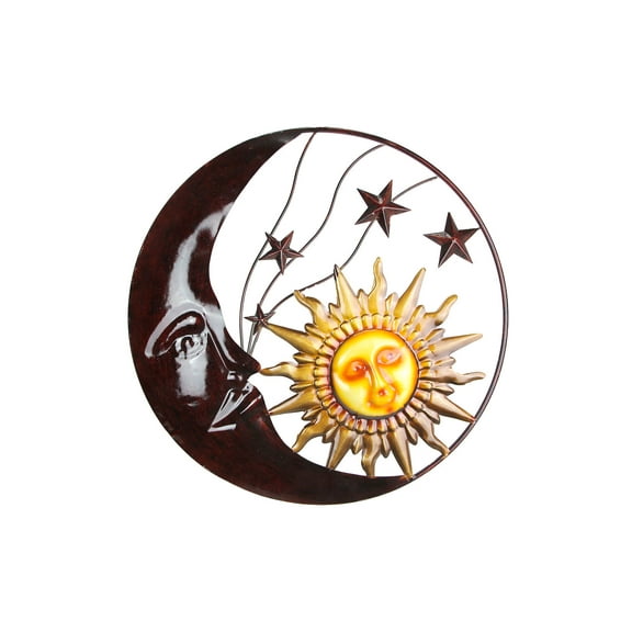 Zeckos Celestial Metal Moon Sun and Stars Wall Art Hanging