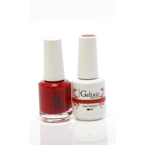gelixir matching color & nail lacquer boston university red 040