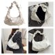thumbnail image 4 of Bolso Bandolera Plisado Cuero PU Bowknot Casual para Ir Compras Viajes, 4 of 9
