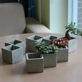 thumbnail image 5 of KYAIGUO Small Cement Plant Pots 14.4x2.8inch Flower Pots Simple Square Geometric Design, Classic and Beautiful for Office or Garden, Living Room, 5 of 5