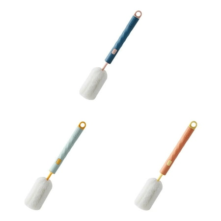 10.82 Inch Sponge Bottle Brush with Long Handle – High Density Foam Scrubber for Baby Bottles Mugs Glasses – Soft Dishwashing Brush with Hanging Hook for Kitchen Storage