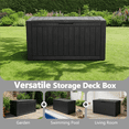 thumbnail image 5 of Bifanuo 100 Gallon Resin Deck Box - Lockable Waterproof Outdoor Storage - Black, 5 of 9