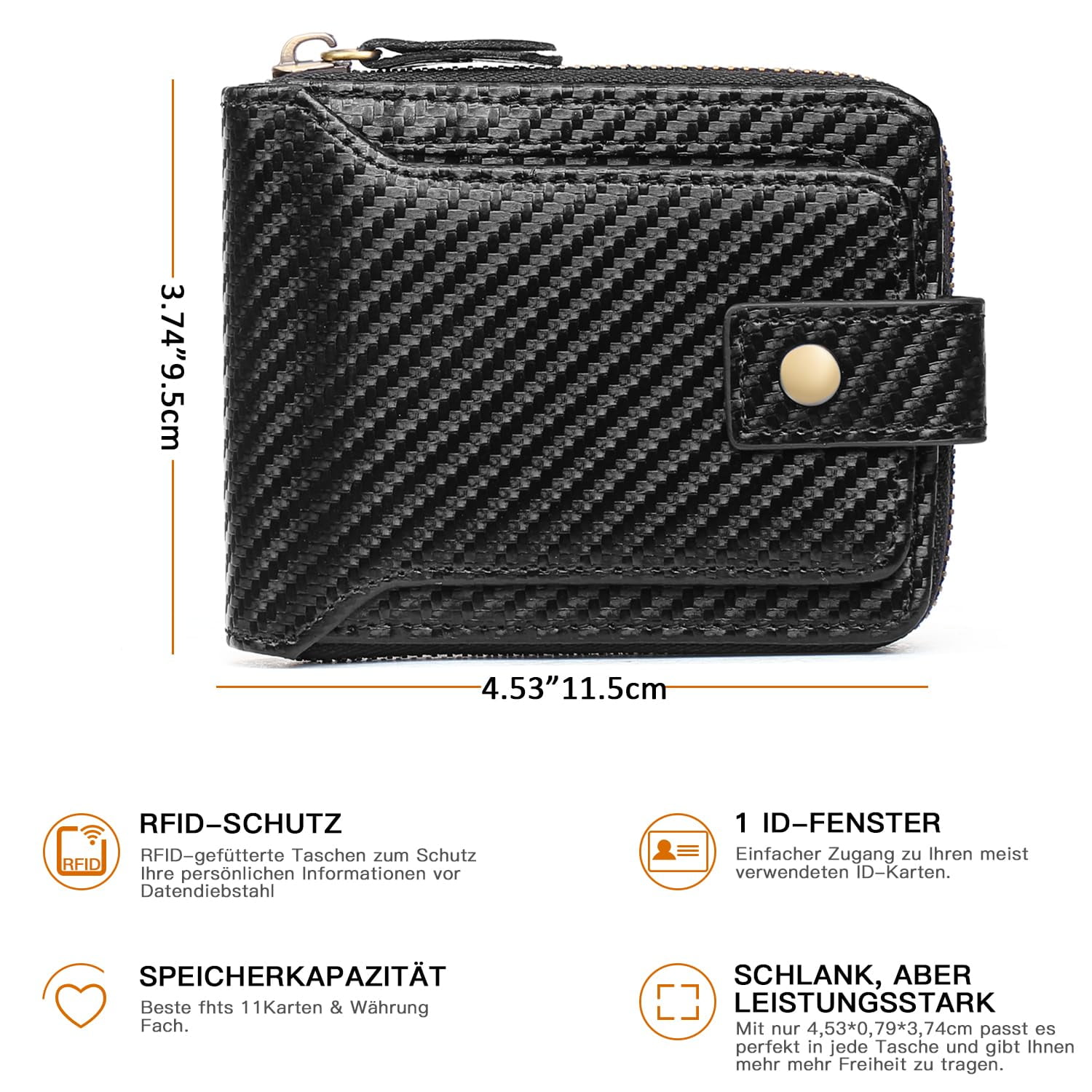 Galaxy Folder Portefeuille Mince En Cuir Véritable Pour Homme - Noir, Bloc RFID - Fabriqué Main Porte Carte Homme