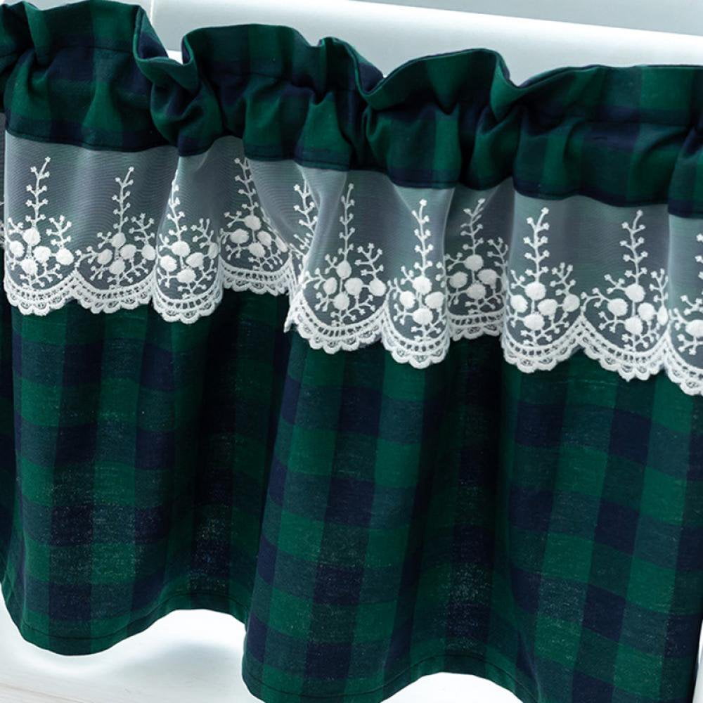 HLONK Buffalo Check Plaid Window Valances White and Black Farmhouse Design Window Treatment Decor Curtains Rod Pocket Valances