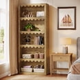 thumbnail image 4 of Tribesigns 5-Tier Open Bookcase, 70-Inch Tall White Bookshelf with Scalloped Edges, Modern Display Shelves Storage Organizer for Living Room, Home Office, Bedroom (1, Brown), 4 of 18