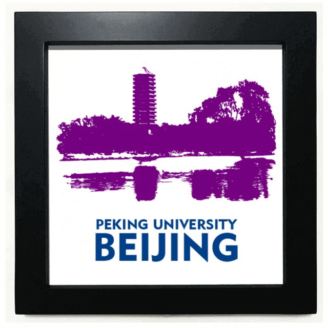 Beijing University City Travel China Mesa de pared con marco cuadrado negro
