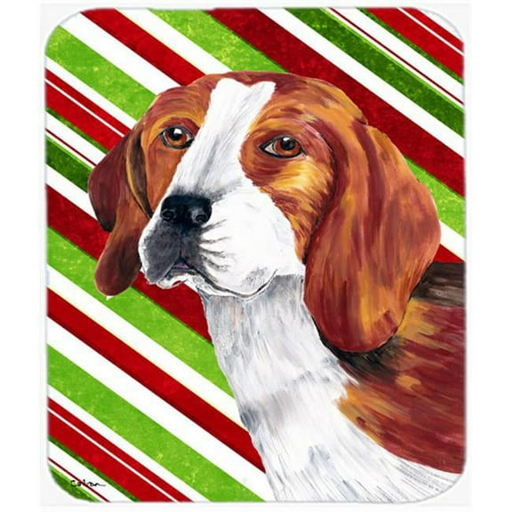 Beagle Candy Cane Holiday Christmas Mouse Pad, Hot Pad or Trivet