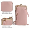 thumbnail image 3 of Bolso bandolera pequeño para mujer, monedero para teléfono móvil, cartera, tarjetero, bolsillo de viaje, monedero pequeño para teléfono móvil rosa:;:;, 3 of 6