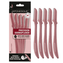 Japonesque Precision Dermaplaner 5 Pack, Women's Metal Facial Razor for Precision Hair Removal
