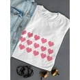 thumbnail image 3 of Red Hearts Lives Pattern Graphic Women White T-Shirt, Female Small, 3 of 4