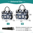 thumbnail image 4 of FORMRS Insulated Lunch Bag for Work School Unisex Large Capacity Cooler with Shoulder Strap, Blue Cats and Hearts, 4 of 6