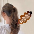 thumbnail image 4 of UNLLLL Wave Style Ponytail Clip, Vertical Banana Hair Claw with Twisting Design, Strong Hold Hair Accessory for Thick Hair, for Simple Updo Daily Styling and Travel (Caramel), 4 of 7