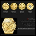 thumbnail image 6 of OLEVS Watches for Men Waterproof Luxury Dress Analog Quartz Chronograph Fashion Gold Plated Stainless Steel Luminous Date Classic Mens Wrist Watches Reloj Para Hombre Gold/White/Black Dial, 6 of 14