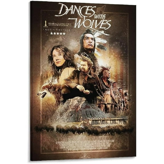 Dances with Wolves Classic Art Movie Poster (6) Painting On Canvas Wall Art Poster Scroll Picture Print Living Room Walls Decor Home Posters 08x12inch(20x30cm)