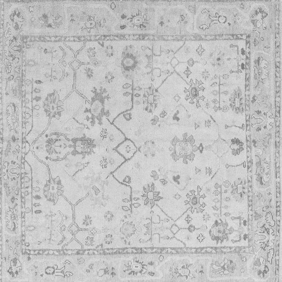 Ahgly Company Indoor Square Oriental Gray Traditional Area Rugs, 5' Square