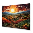 thumbnail image 2 of Designart "Rows of Ruby in Orange and Green Vineyard I" Farmhouse Metal Art Living Room, 2 of 5