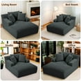 thumbnail image 4 of Oversized Chaise Lounge Chair With Soft Corduroy Upholstered Fabric 1 Seat Modern Sofa Couch For Living Room Office, 4 of 12