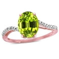 thumbnail image 3 of Star K� Big Stone Oval 10x8 Genuine Peridot Bypass solitaire engagement promise ring, 3 of 9