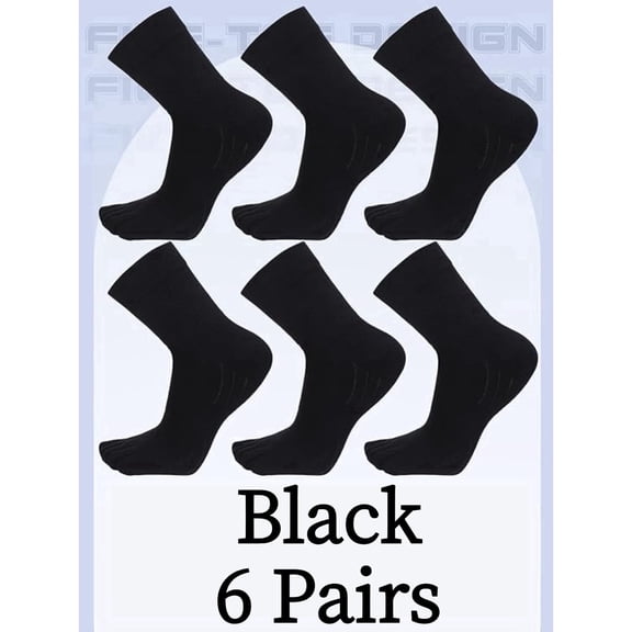 6 Pairs Toe Socks For Men Cotton Athletic Running with Massage Grips Toe Socks for Women