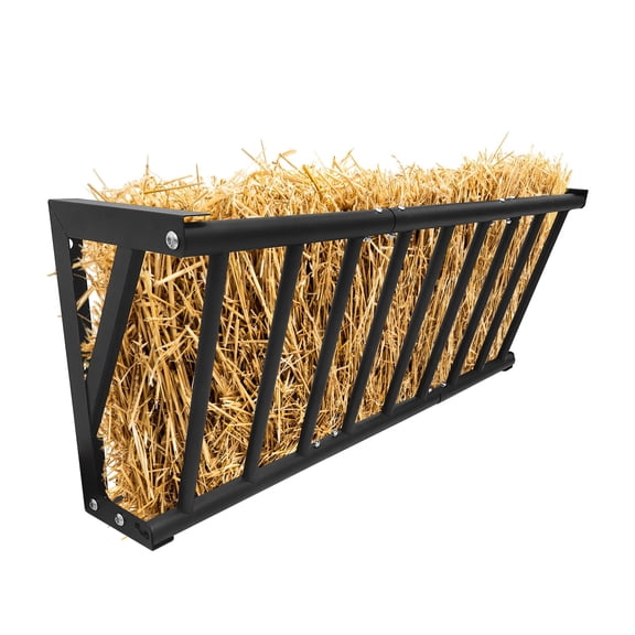 QinaQin Comedero para heno de gran capacidad para caballos, cabras u ovejas, diseño metálico de pared resistente al óxido para establo o granja