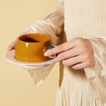 thumbnail image 3 of Creative Suspended Coffee Cup and Saucer Set High-Value Design Ceramic Coffee Cup Gift 320ML, 3 of 8