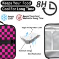 thumbnail image 4 of Pink and Black Checkered Pattern Insulated Lunch Bag with Shoulder Strap and Bottle Holder,Bento School Lunch Bag Box,11x9.5x3.5 Inches, 4 of 5